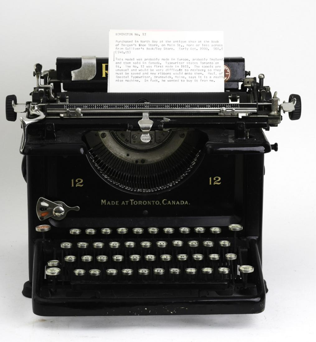 REMINGTON No. 12 TYPEWRITER: First made in 1922.