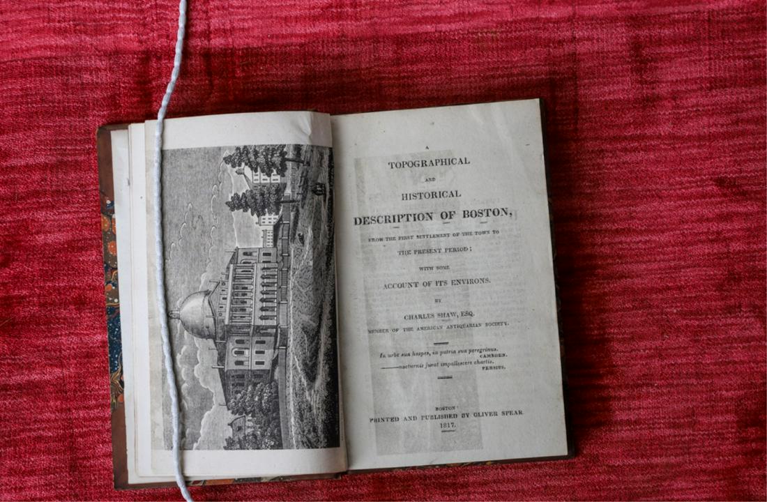 CHARLES SHAW "DESCRIPTION OF BOSTON" 1817: Boston. Oliver Spear. 1817. hardcover 3/4 leather bound. 7 x 4 1/4 inches