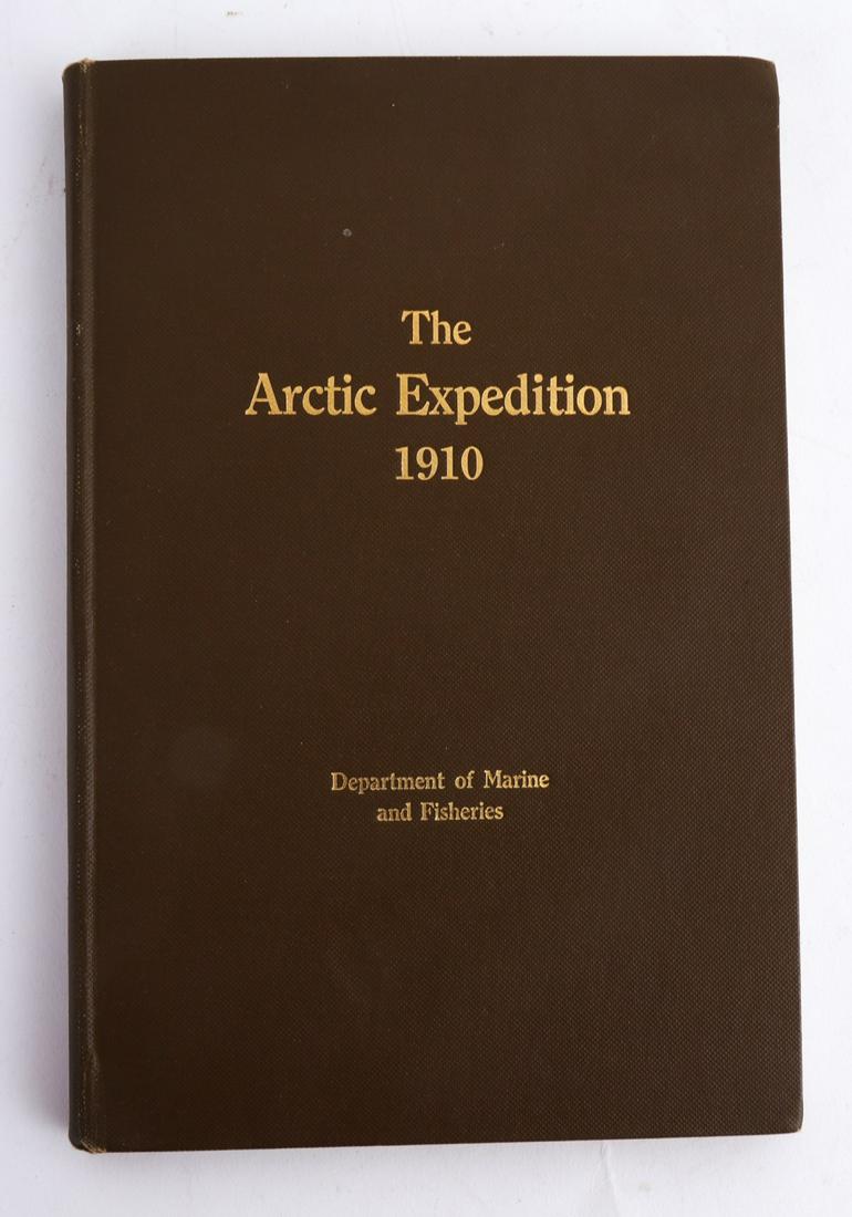 J.E BERNIER "NORTHERN WATERS & ARCTIC ARCHIPELAGO": D.G.S. "Arctic" in 1910. Under E. Bernier. Ottawa. Department of Marine and Fisheries. hardcover clothbound. 10 x 6 1/2 inches. Fold out map.