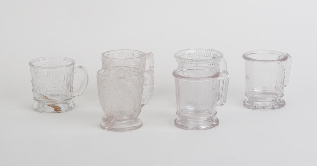 (6) INTERESTING EAPG MUGS: Including: (2) Venus and Cupid, Lyre, and (2) Turtle, (1) McKinley. 3 1/2 inches (and under)
