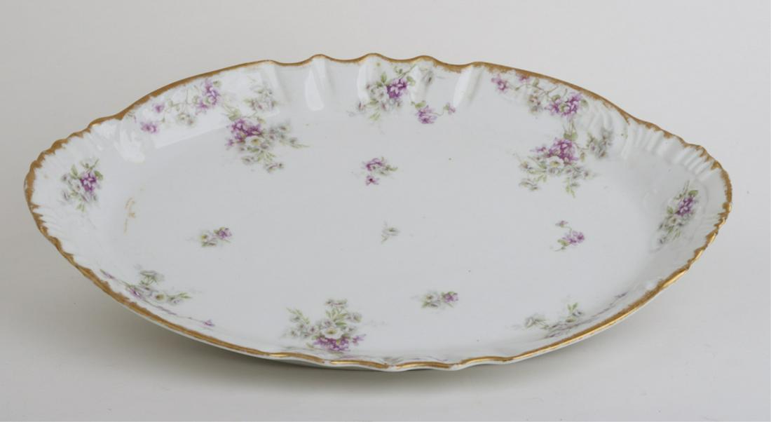 THEODORE HAVILAND LIMOGES SERVING PLATTER: Hand painted with sprays of delicate flowers. 14 x 20 1/2 inches
