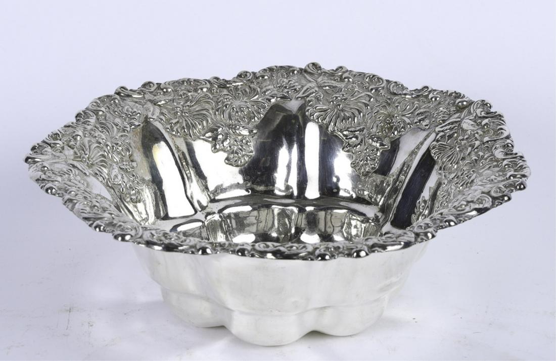 J.B. KNOWLES STERLING SILVER CHRYSANTHEMUM BOWL: 3 1/4 x 9 1/2 inches. 16.18 troy ounces.