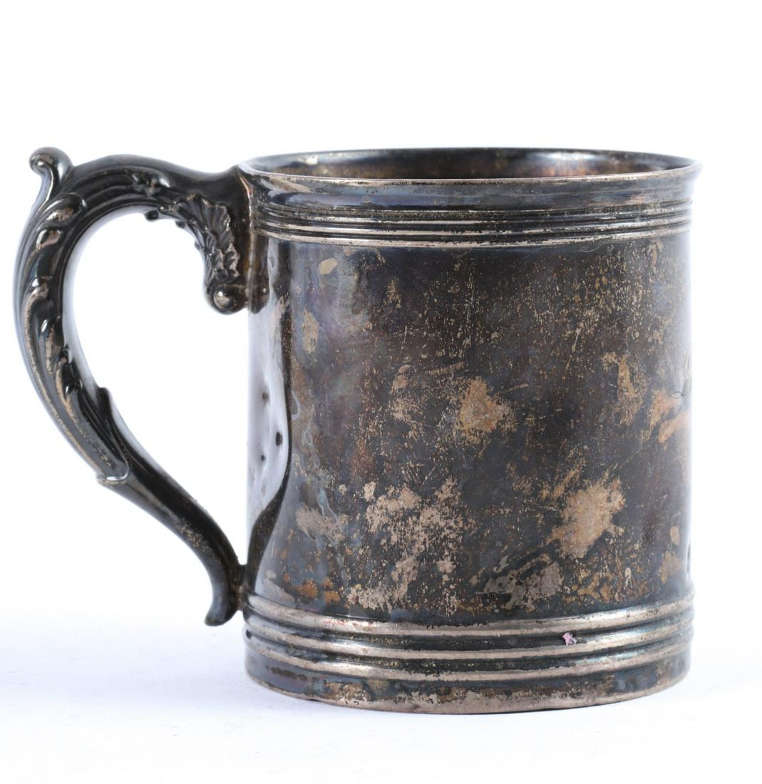 GORHAM STERLING SILVER JUVENILE MUG: Lawrence 3 1/2 inches. 4 troy ounces