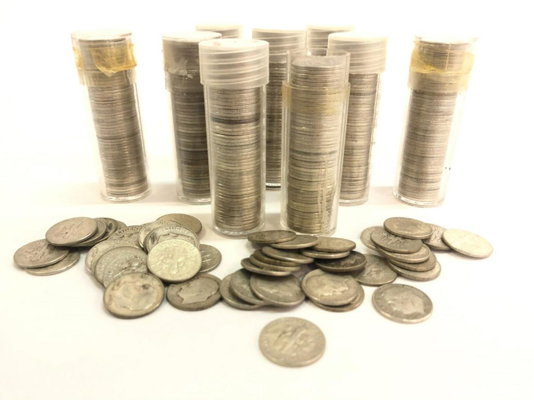 APPROX. $95 in pre 1964 SILVER EISENHOWER DIMES: 41.32 troy ounces