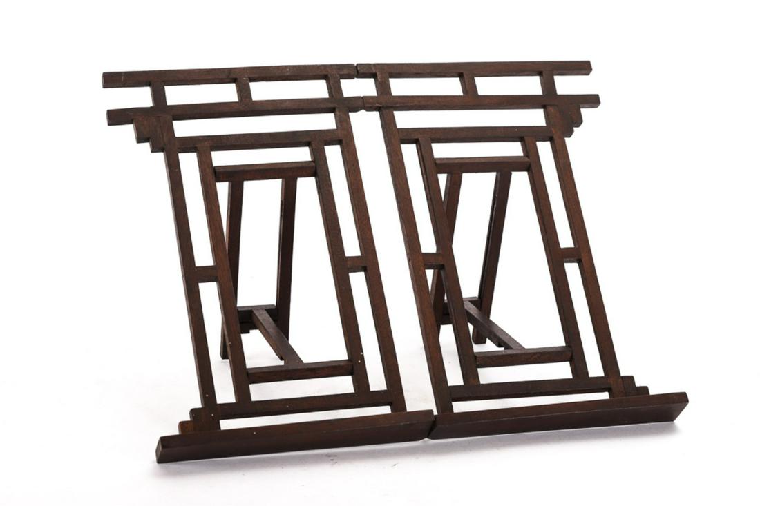 FRANK LLOYD WRIGHT STYLE TABLE TOP EASLE: unsigned. 11 1/2" x 14 5/8"