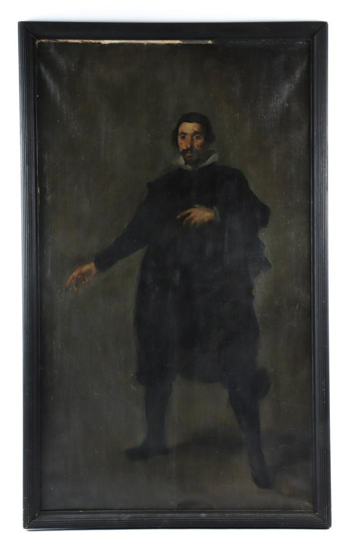 FREDERICK BOSLEY (1881-1942): Museum Study oil on canvas 82 1/2 x 48 inches, signed lower left, presented in a period Whistler style frame. Inscribed verso (possibly not by the artist) Also identified with number FB-55 82 1/2 x 48