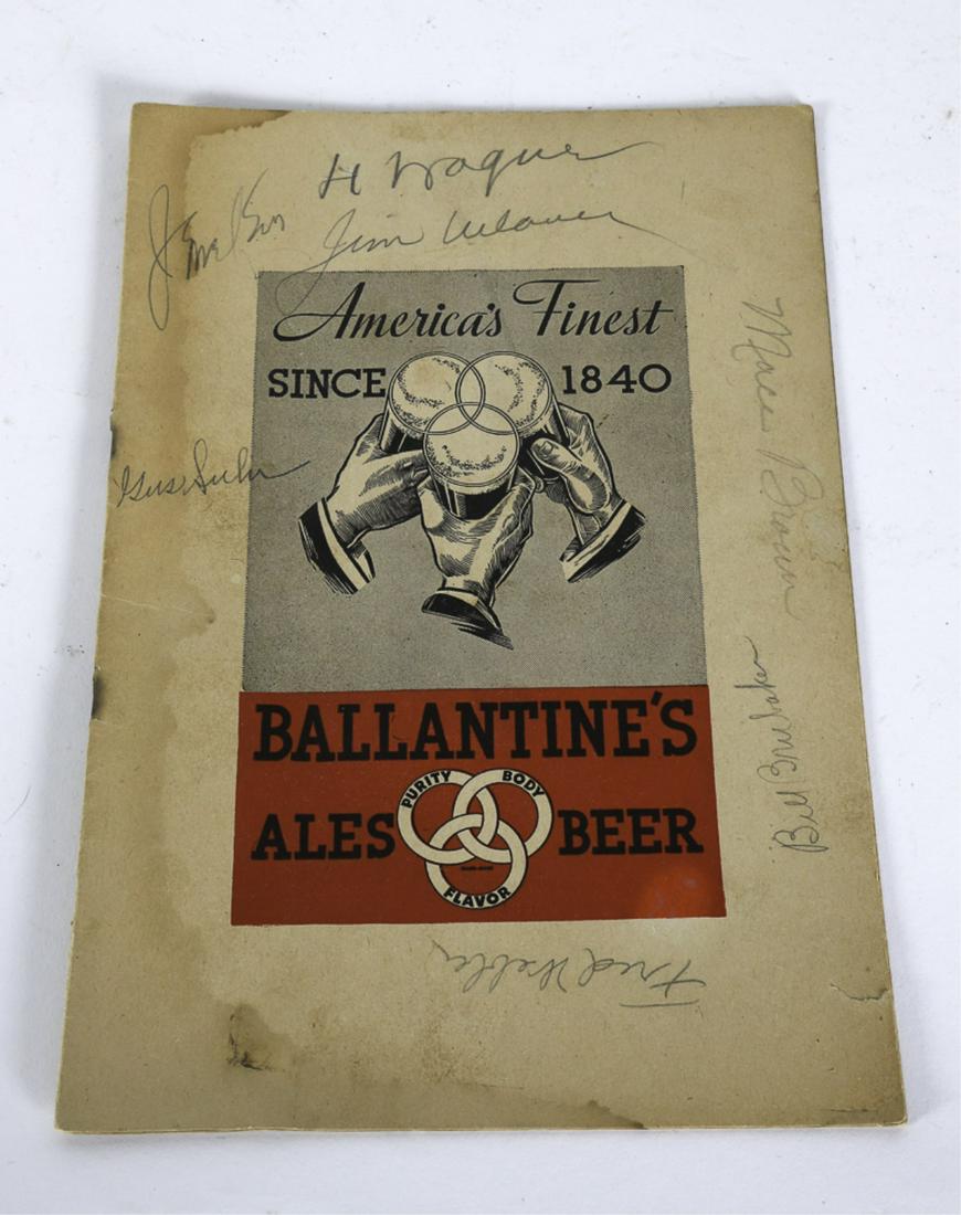 HONUS WAGNER & OTHER PRO BASEBALL AUTOGRAPHS: Fred Webber, Bill Brubaker, Gus Suhr, Mace Brown, Jim Weaver etc. Note: These autographs were acquired directly at the Red Sox game by Donald M. Johnson on the cover of a 1936 Pittsburg vs Boston prog