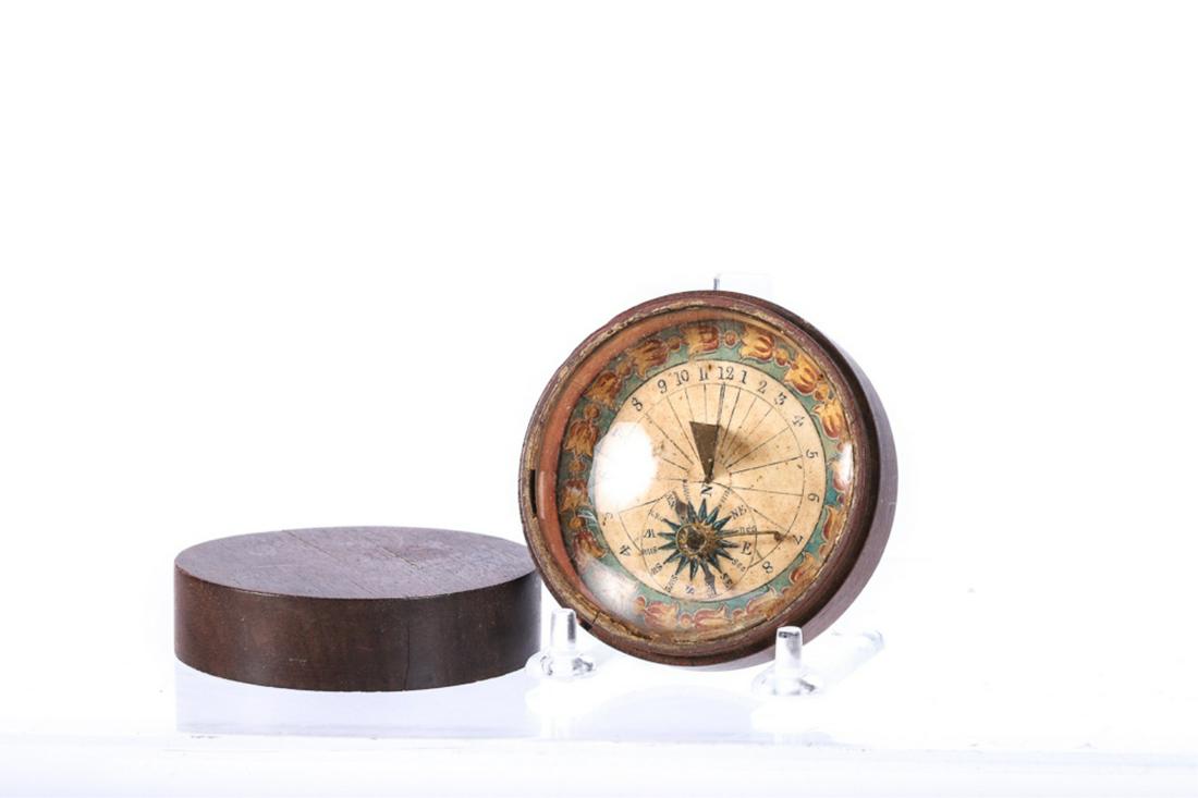(19th c) POCKET COMPASS with SUNDIAL (1 of 9)