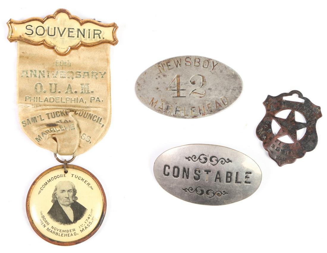 (4) PINS / TAGS with MARBLEHEAD INTEREST (1 of 9)