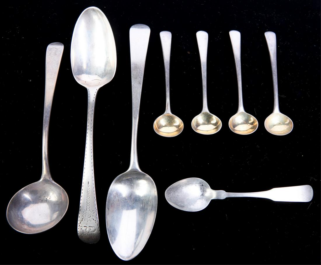 (8) EARLY BRITISH STERLING SILVER SPOONS (1 of 7)