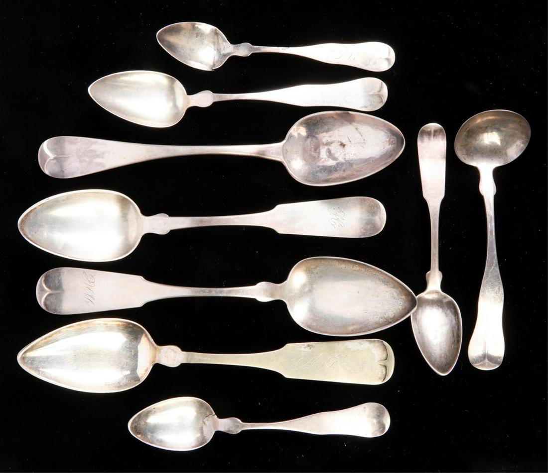 (9) AMERICAN COIN SILVER FIDDLE BACK SPOONS (1 of 13)