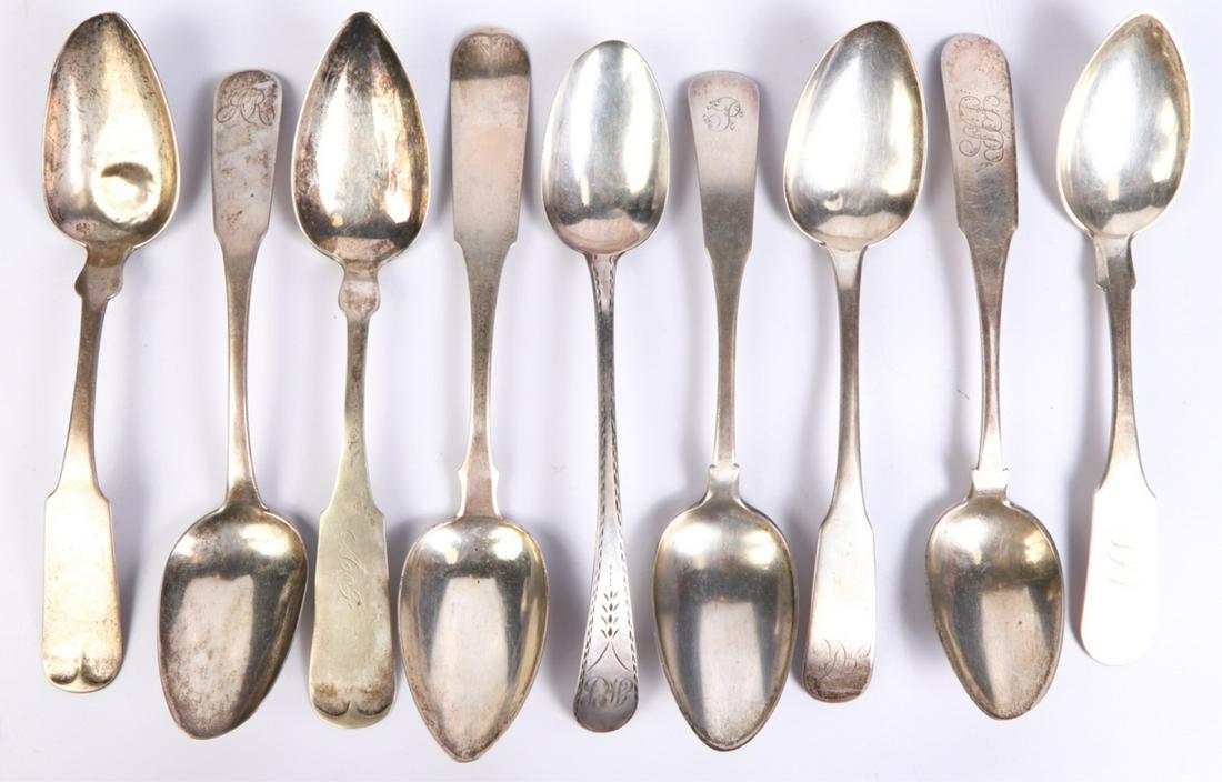 (9) COIN SILVER TABLESPOONS (1 of 16)