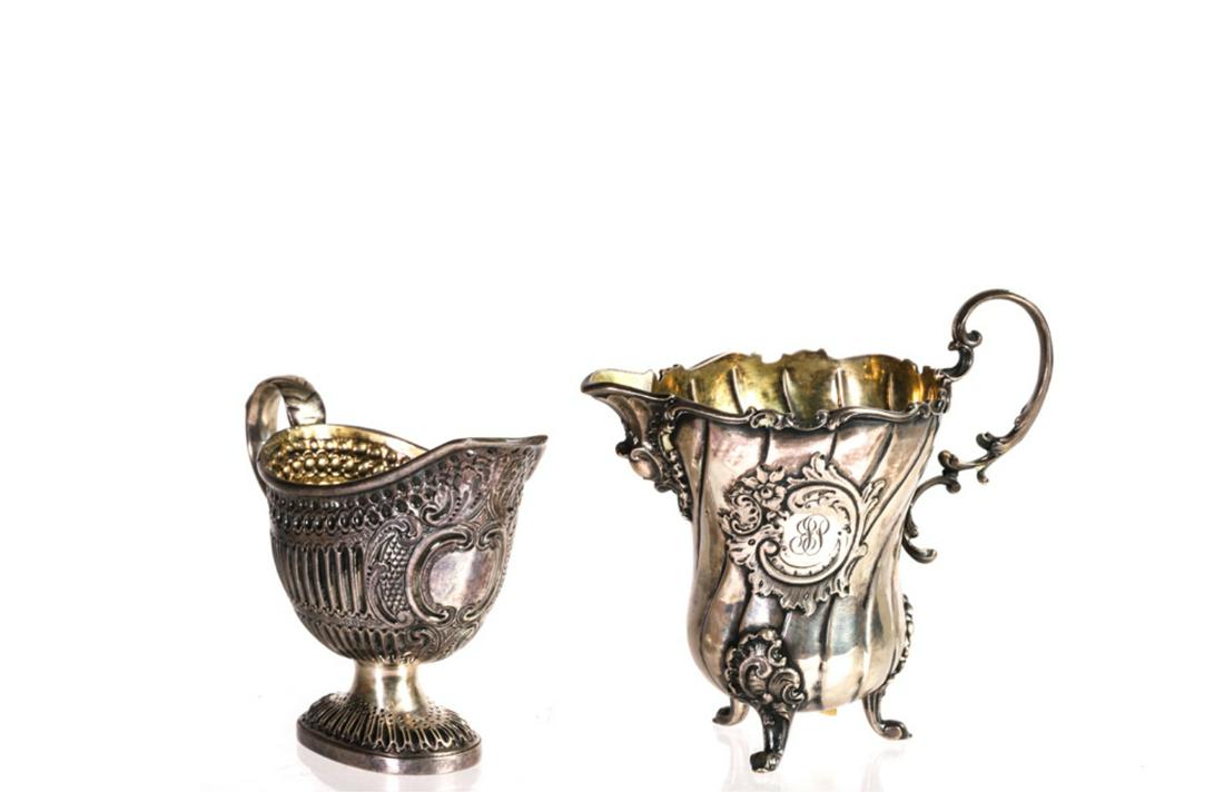 GERMAN SILVER CREAMER and an UNMARKED CREAMER (1 of 19)