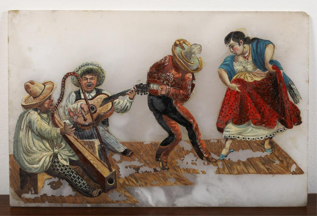 (19thc) MINIATURE PAINTING ON HARDSTONE (1 of 4)