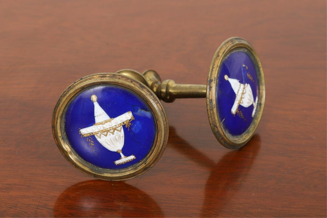 PAIR OF BATTERSEA TIE BACKS with URNS (1 of 4)