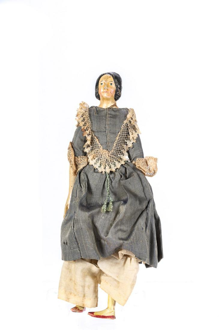 EARLY PAPER MACHE & WOOD DOLL (1 of 5)