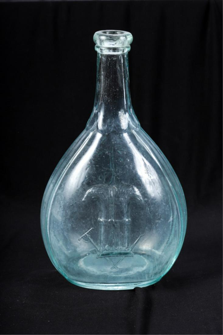 CALABASH BLOWN MOLDED FLASK w/ WHEAT & OLIVE TREE (1 of 7)