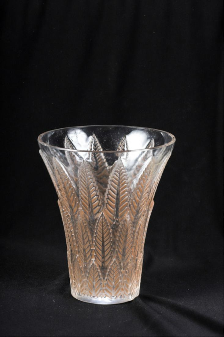 LALIQUE CHATAIGNIER ART GLASS VASE (1 of 7)