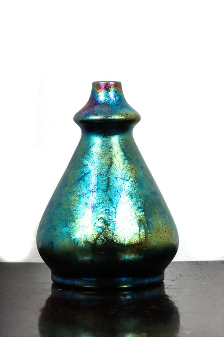 IRIDESCENT GLAZED HELIOSINE WARE PORCELAIN VASE (1 of 8)