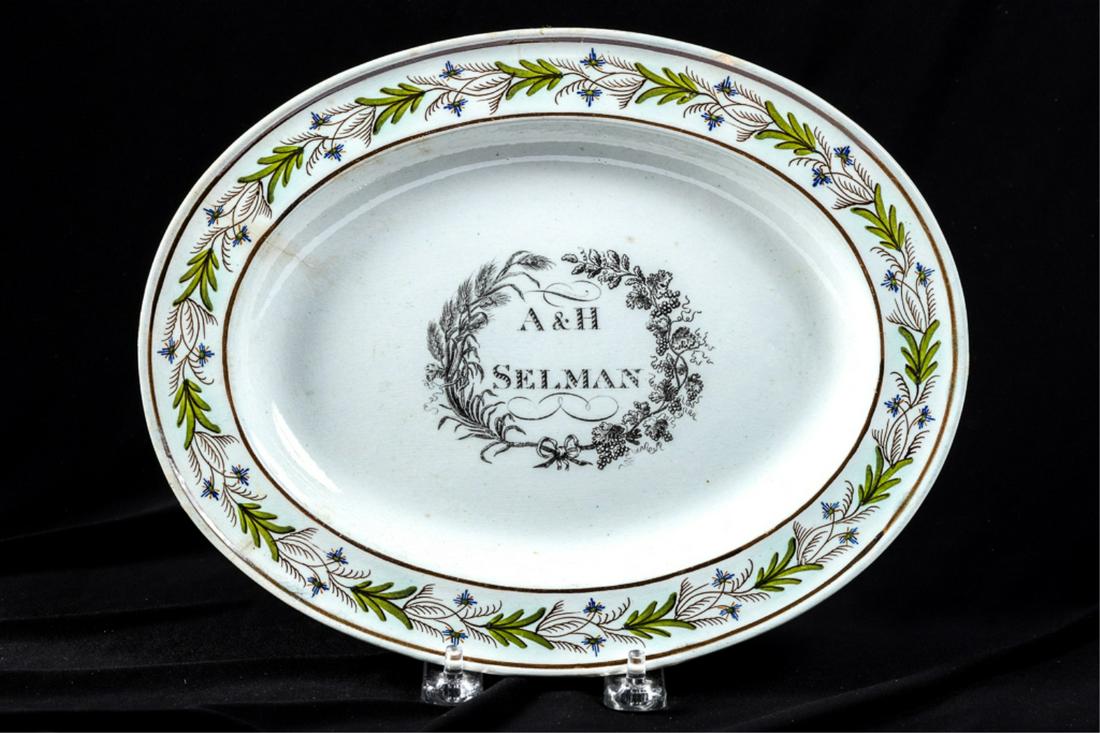 1792 A & H SELMAN OF MARBLEHEAD PEARLWARE PLATE (1 of 8)
