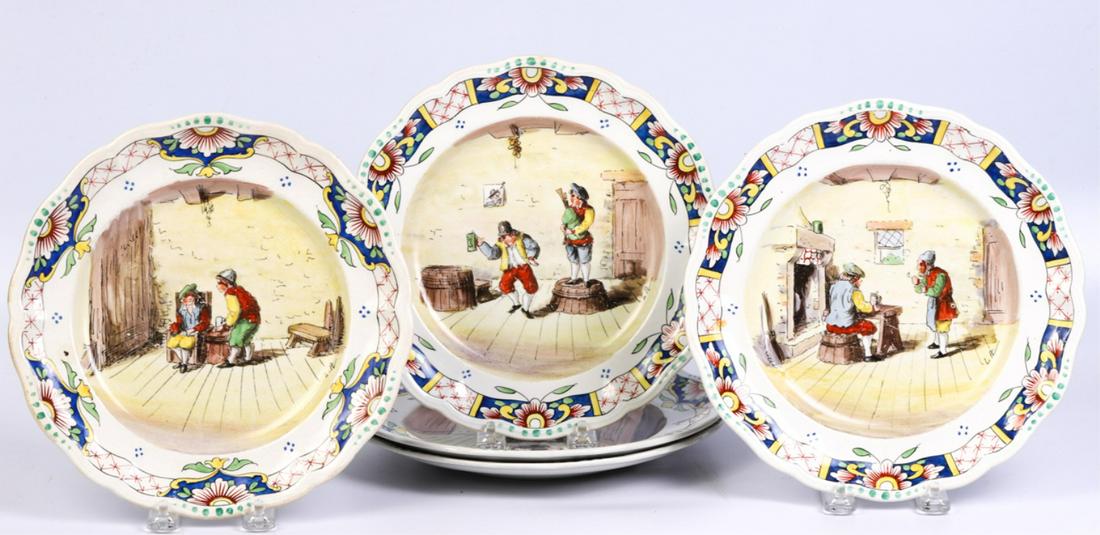 (5) (19th/ 20th c) FAIENCE PLATES (1 of 20)