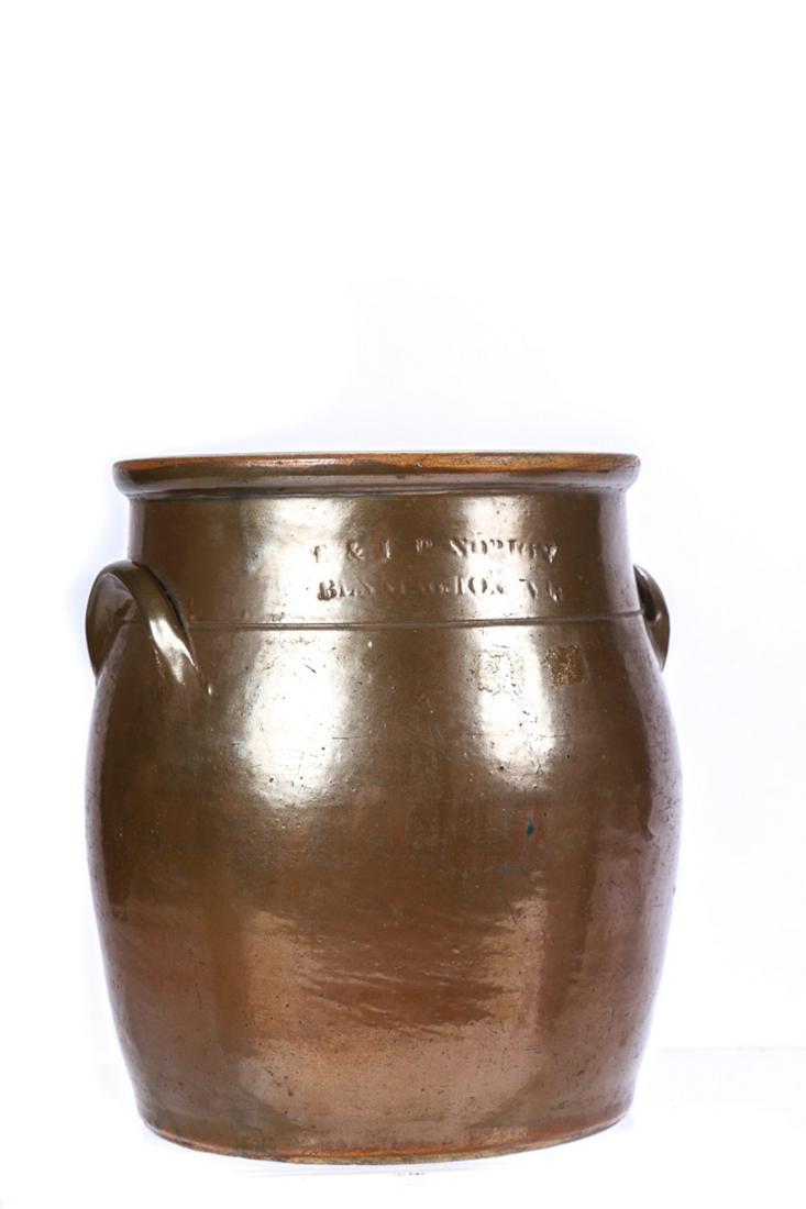 F. & I. NORTON BENNINGTON VT STONEWARE STORAGE JAR (1 of 7)