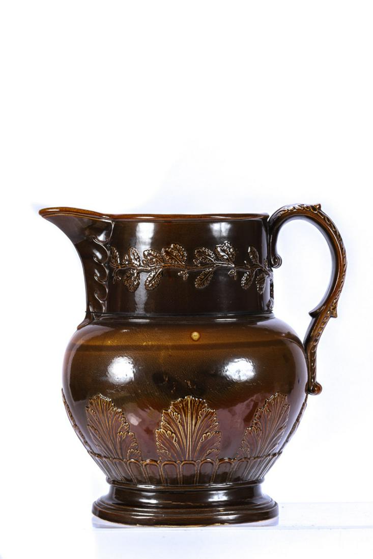 MASSIVE OVERSIZED BENNINGTON / ROCKINGHAM PITCHER (1 of 12)
