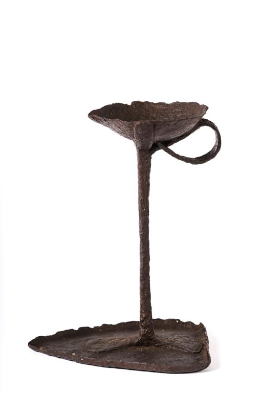 ANCIENT WROUGHT IRON GREASE LAMP (1 of 8)