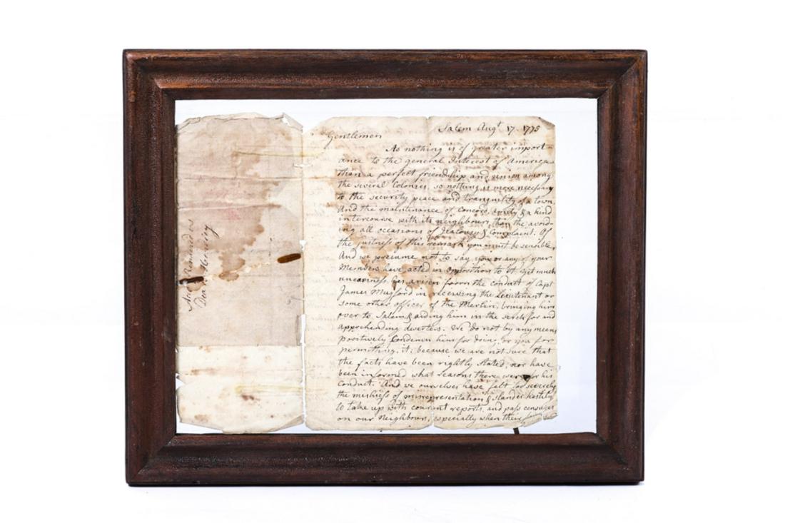 1775 SALEM COMMITTEE OF SAFETY DOCUMENT (1 of 9)