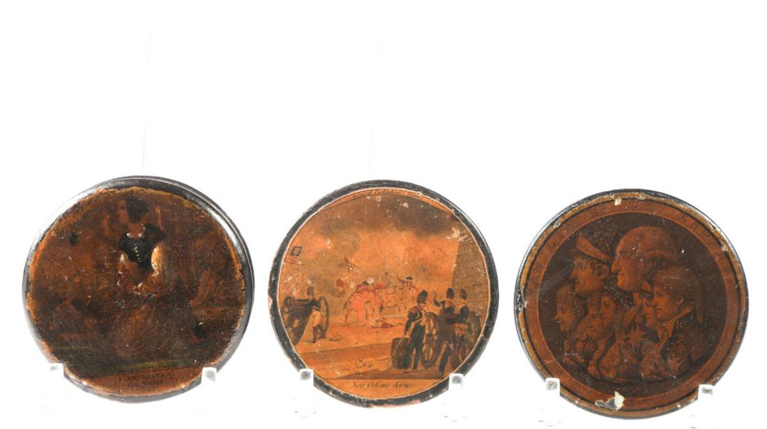 (3) PAPER MACHE SNUFF BOXES (1 of 11)