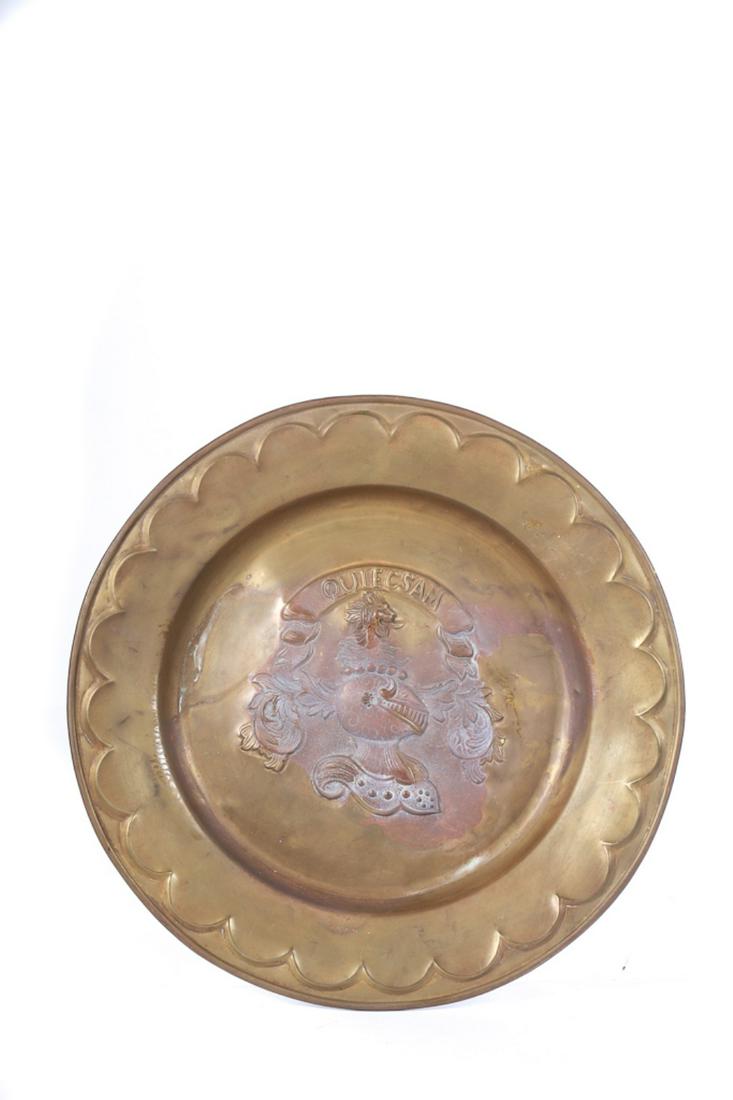 QUIECSAM ARMORIAL BRASS CHARGER (1 of 5)