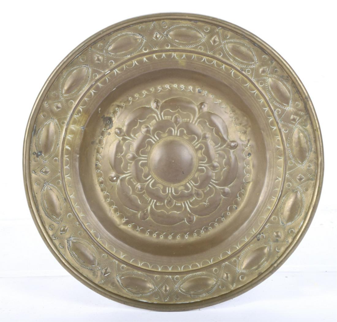 BRASS HAMMERED ALMS DISH (1 of 6)