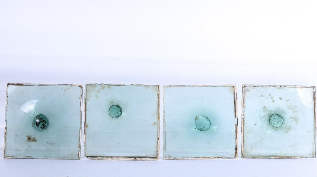 (4) GREEN BULLSEYE GLASS WINDOW PANES (1 of 7)