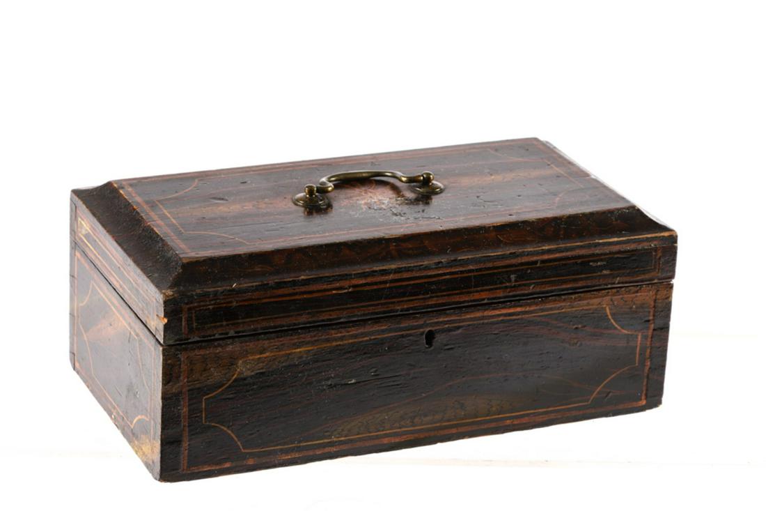 (19th c) PAINT DECORATED JEWELRY BOX (1 of 12)