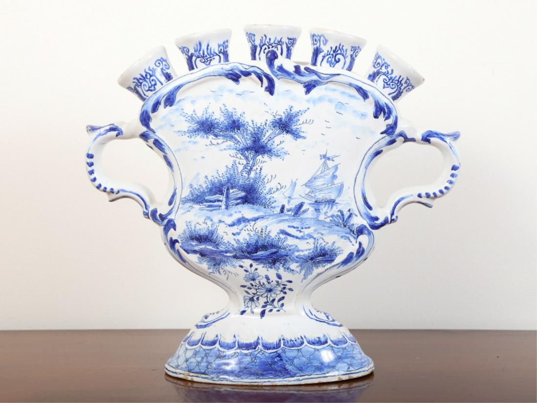 (19th c) DELFT QUINTAL TULIP VASE (1 of 5)