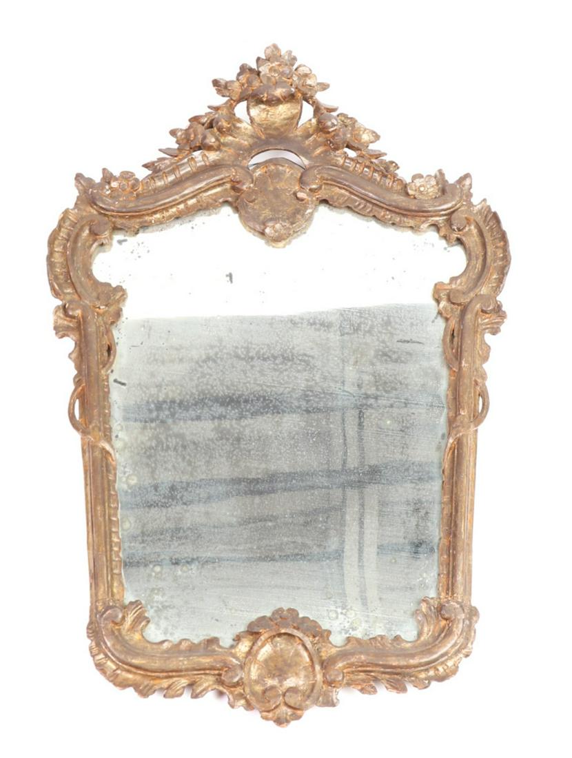 ANTIQUE CARVED AND GILT VENETIAN BORGHESE MIRROR (1 of 6)
