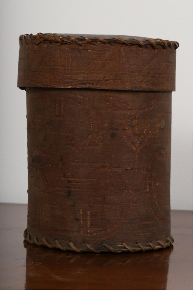 NATIVE AMERICAN BIRCH BARK SEED CANNISTER c1840 (1 of 5)