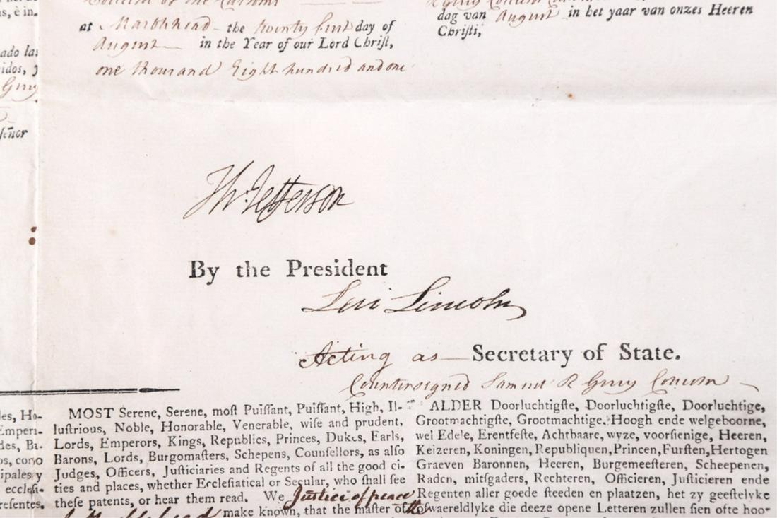 1801 THOMAS JEFFERSON SHIP PAPER (1 of 13)