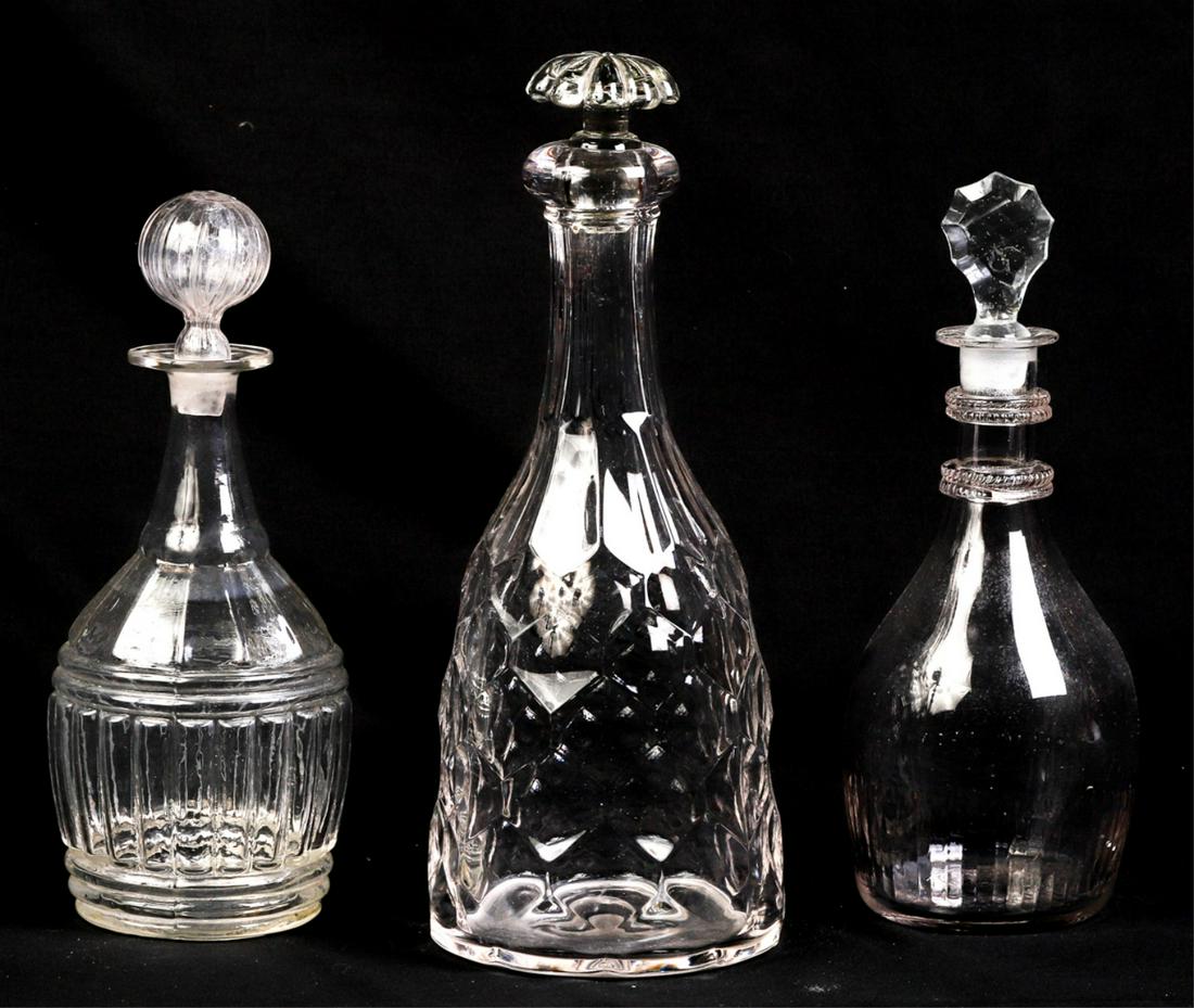(3) ANTIQUE GLASS DECANTERS (1 of 19)