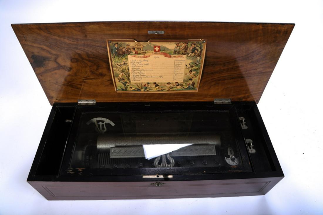 SWISS ROSEWOOD CASE CYLINDER MUSIC BOX (1 of 9)