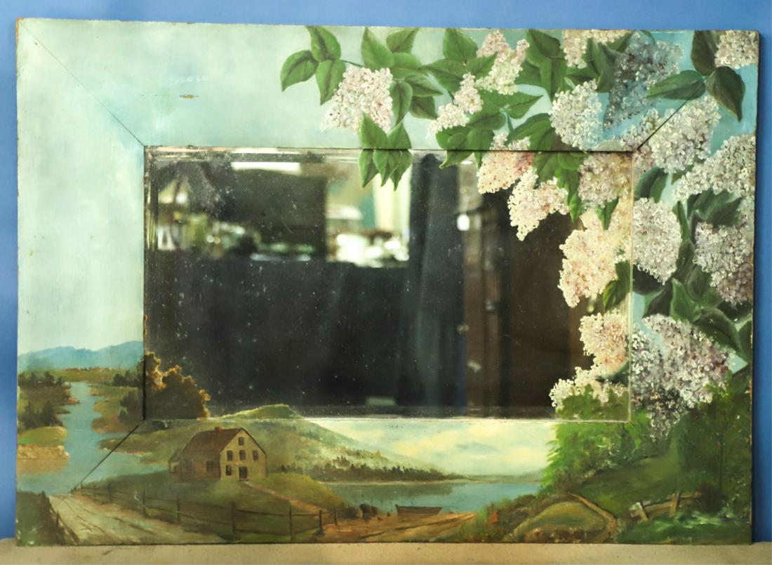 HAND PAINTED ARTS & CRAFTS ERA WALL MIRROR (1 of 5)