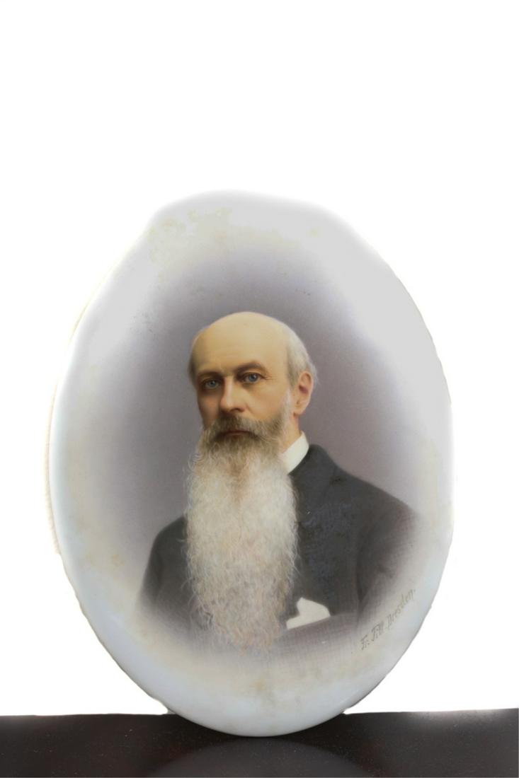 KPM PORCELAIN PORTRAIT SIGNED F. TILL DRESDEN: Gentlemen with a Beard 7 x 5 inches.