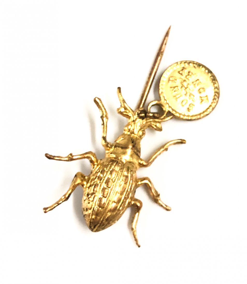 1896 MCKINLEY SOUND MONEY CAMPAIGN GOLD BUG PIN (1 of 4)