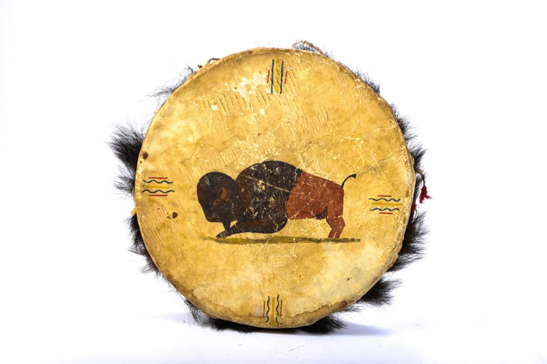 (Mid 20th c) NATIVE AMERICAN STRETCHED HIDE DRUM (1 of 7)