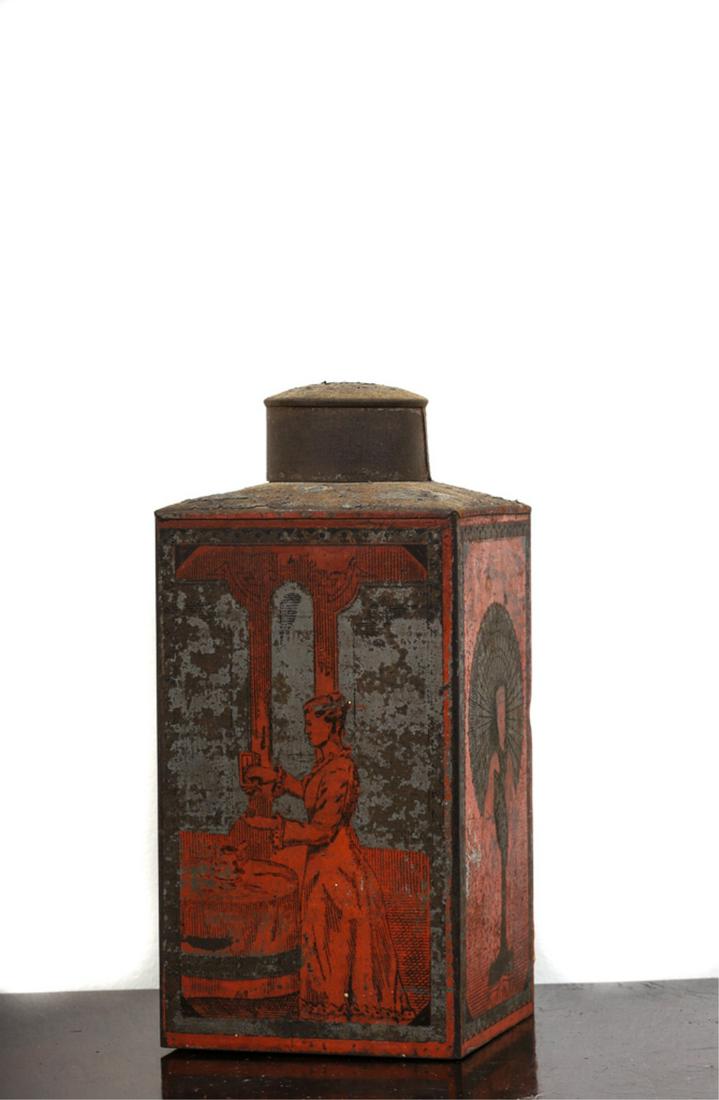 TIN LITHO TEA CONTAINER (1 of 8)