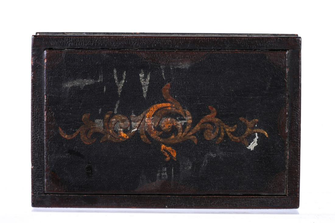 PAINT DECORATED DOCUMENT BOX with TINTYPE (1 of 12)