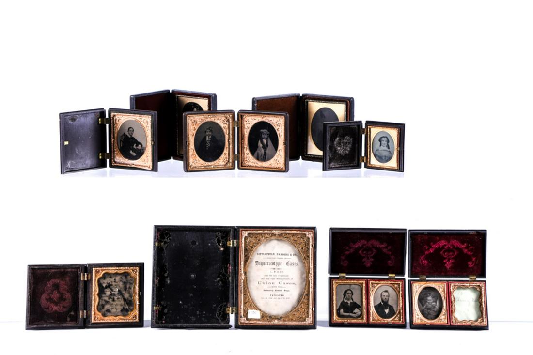 LOT OF EARLY PHOTOGRAPHS and THERMOPLASTIC CASES (1 of 11)