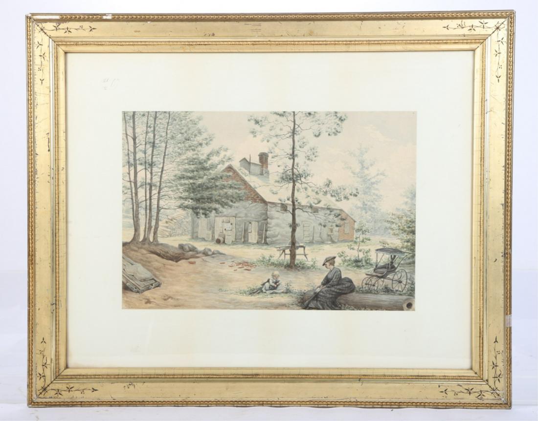 AMERICAN SCHOOL VICTORIAN WATERCOLOR (1 of 6)