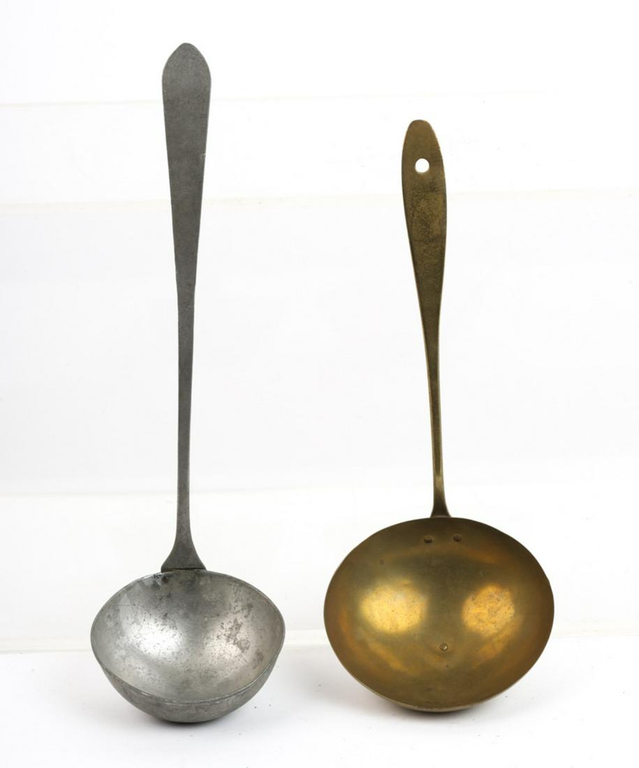 R. LEE BRASS LADLE & B.G. & S. CO. PEWTER LADLE (1 of 9)