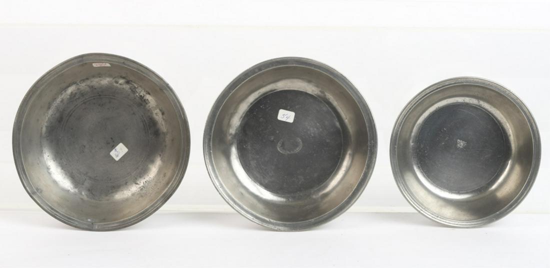 (3) PEWTER BASINS INCLUDING J & D HINSDALE (1 of 11)